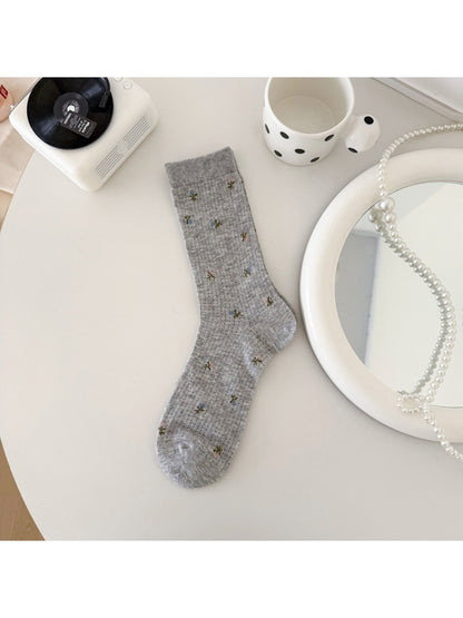 Rufia - Lightweight Floral Pattern Crew Socks