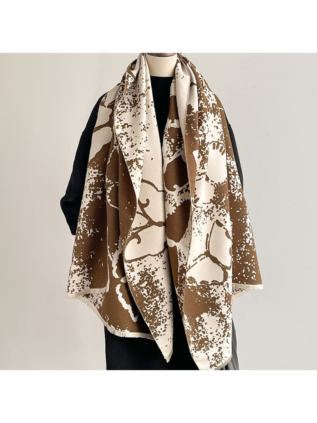 Scarvii - Graphic Butterfly Fringed Shawl