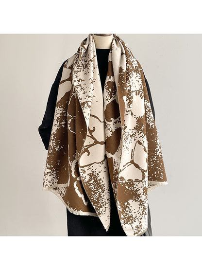 Scarvii - Graphic Butterfly Fringed Shawl