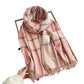 Scarvii - Cozy Plaid Tassel Scarf for Women