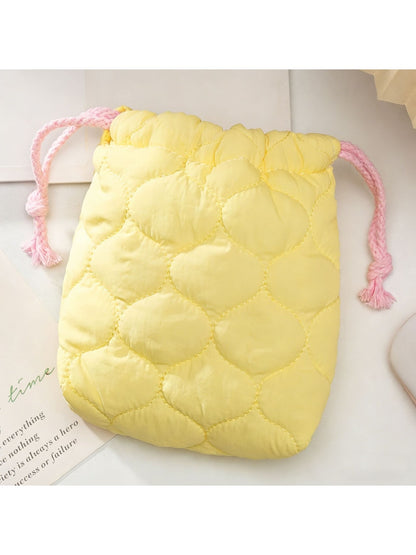 Cosbai - Quilted Drawstring Storage Pouch Bag