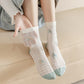 Rufia - Delicate Floral Mid-Calf Mesh Socks -Thin & Breathable