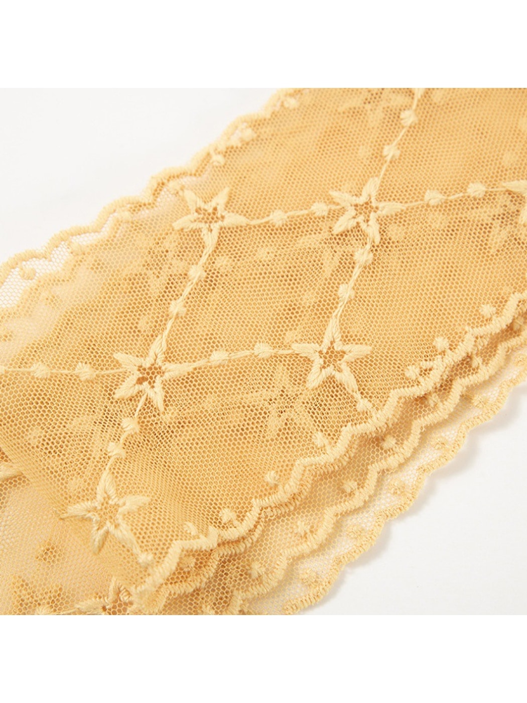Scarvii - Embroidered Star Lace Long Narrow Scarf