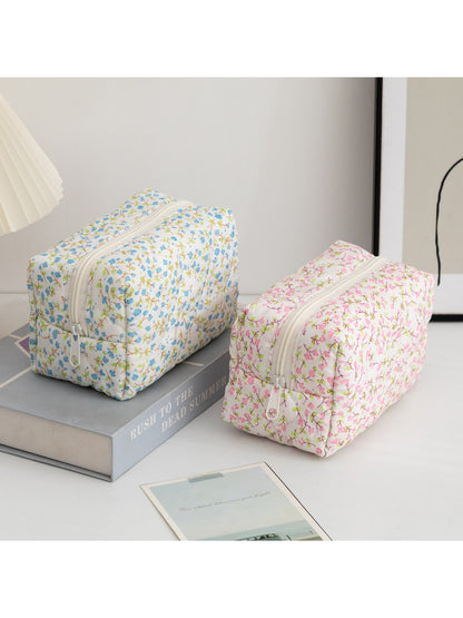 Cosbai - Fresh Style Floral Printed Cosmetic Organizer Bag