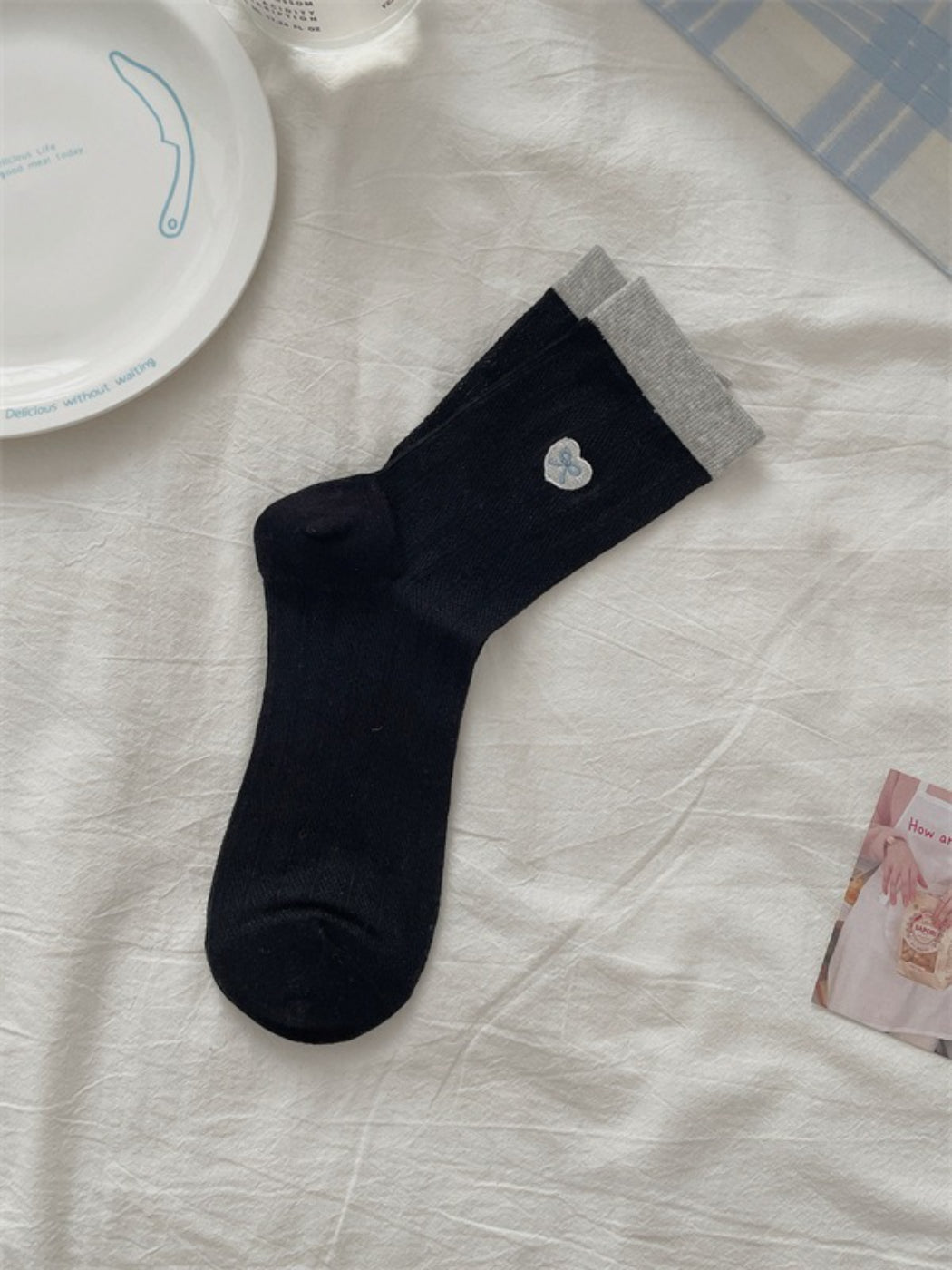 Rufia - Soft Ribbed Bow Accent Crew Socks product image 9