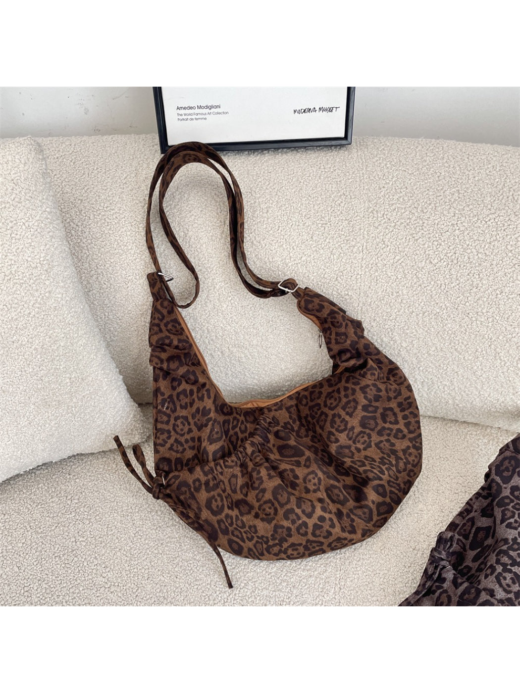 Cosbai - Soft Leopard Print Shoulder Bag