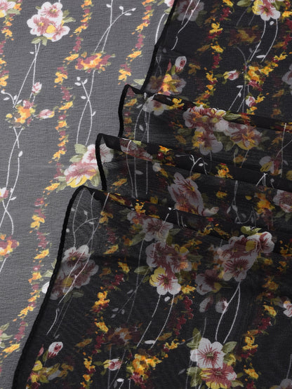 Scarvii - Vines Flower Print Scarf - Cool & Soft