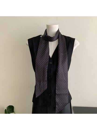 Scarvii - Retro Polka Dot Skinny Scarf