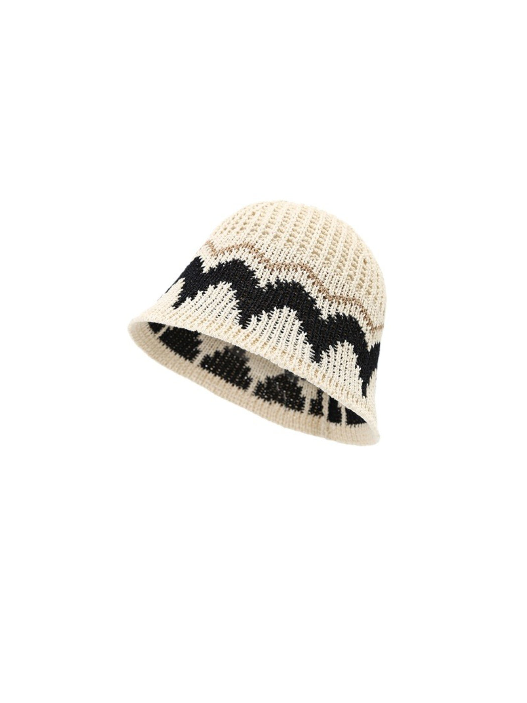 Haila - Wave Pattern Knit Bucket Hat