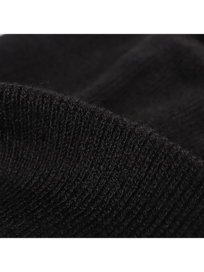 Haila - Plush Lined Pom Cuffed Knit Beanie