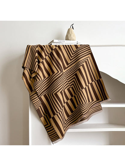 Scarvii – Striped Geometric Winter Scarf & Shawl