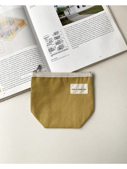 Cosbai - Minimalist Small Canvas Cardholder Pouch & Coin Purse