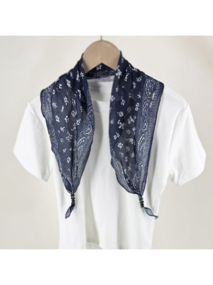 Scarvii - Vintage-inspired Diamond-cut Headscarf with Floral patterns