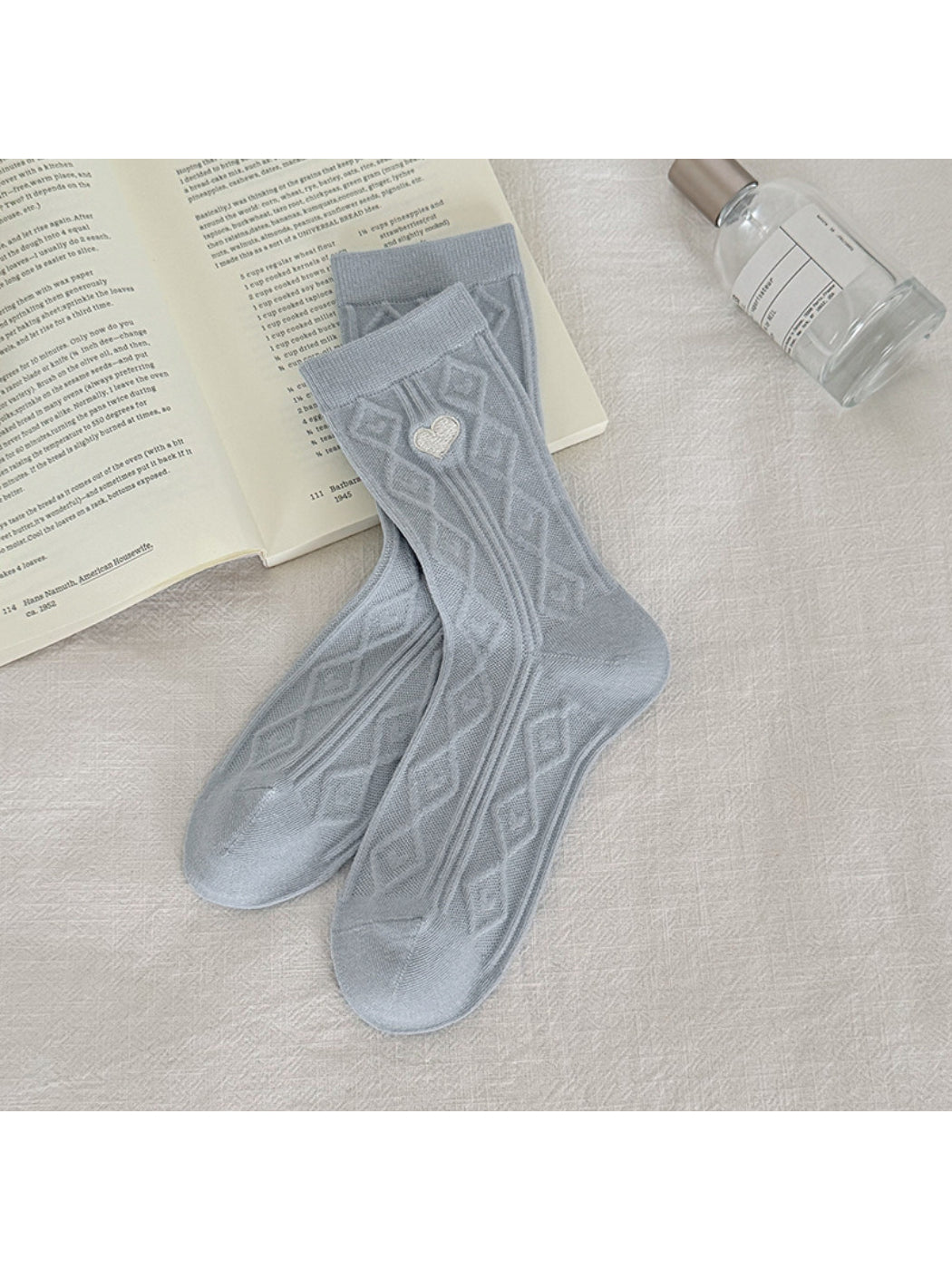 Rufia - Patterned Ribbed Cuff Crew Socks