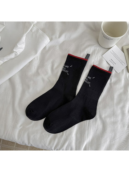 Rufia - Light Color Ribbed Crew Socks