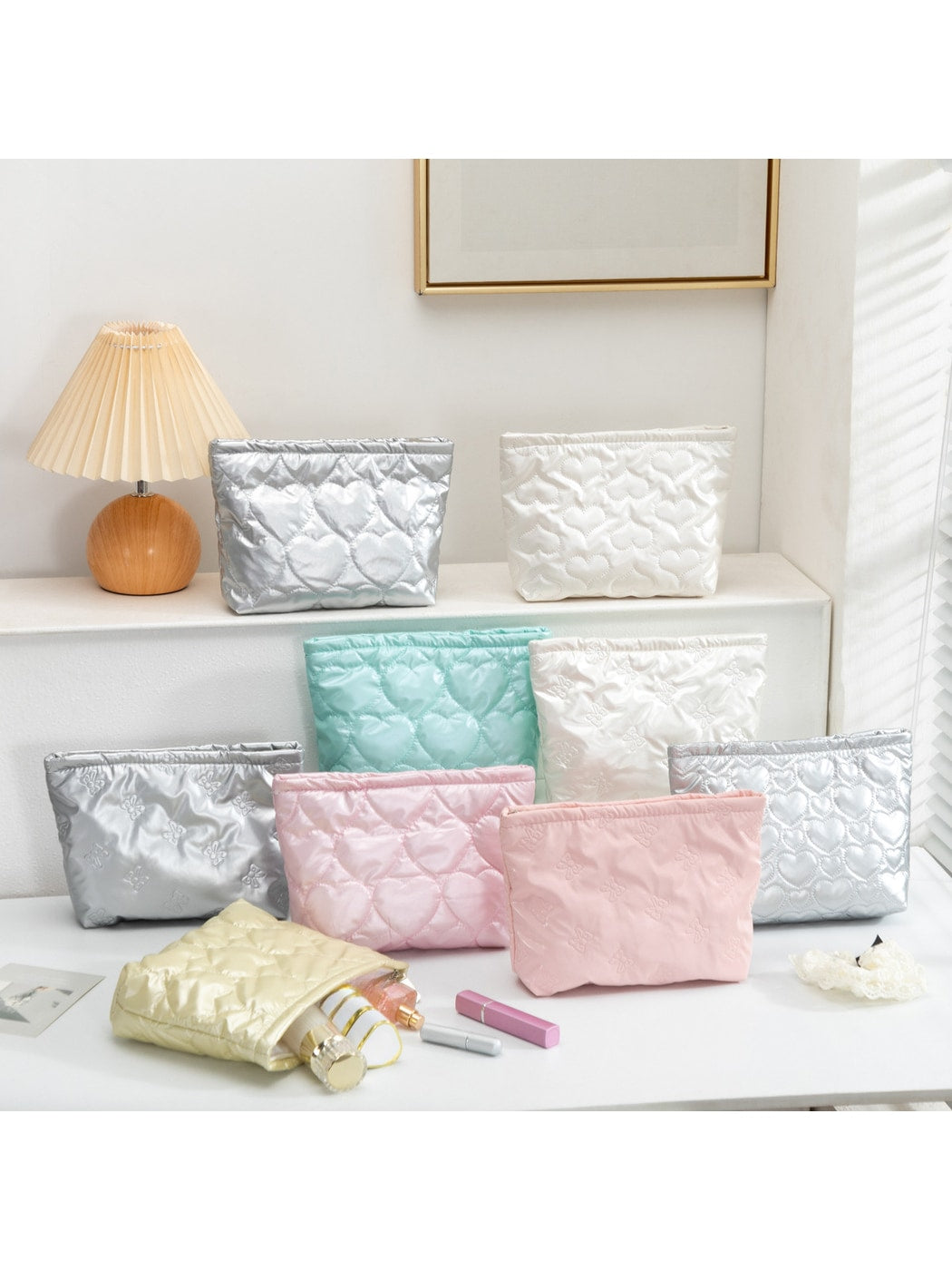 Cosbai - Minimalist Pattern Cosmetic Organizer Bag