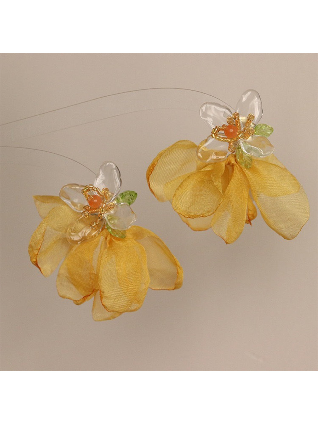 Earwish - Golden Flower Drop Earrings