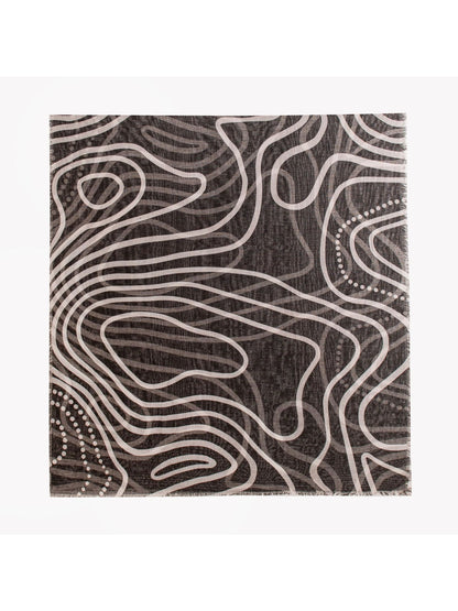 Scarvii - Geometric Line Print Lightweight Wrap Scarf