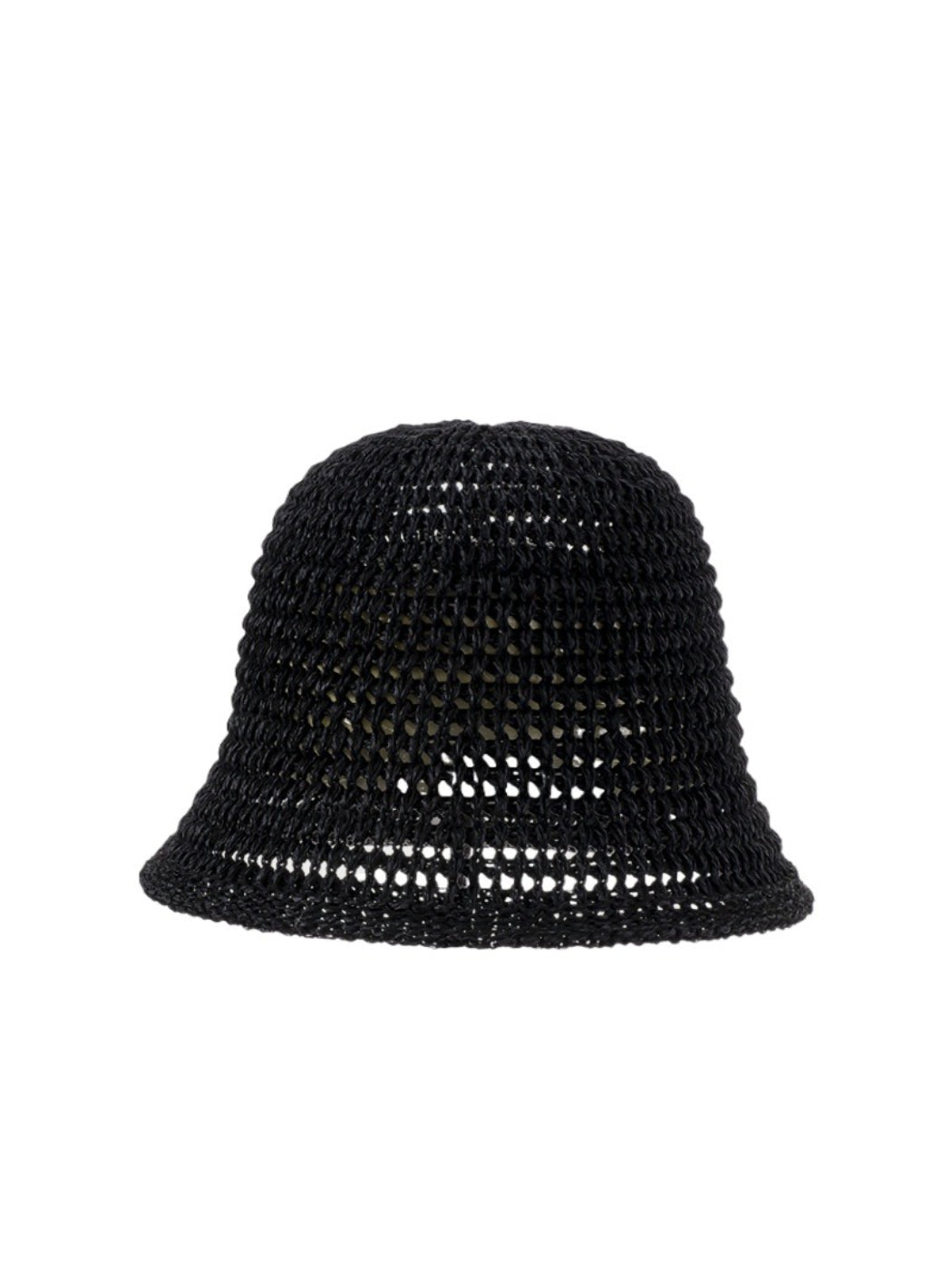 Side view of Haila open knit hat showing detailed knit pattern and texture