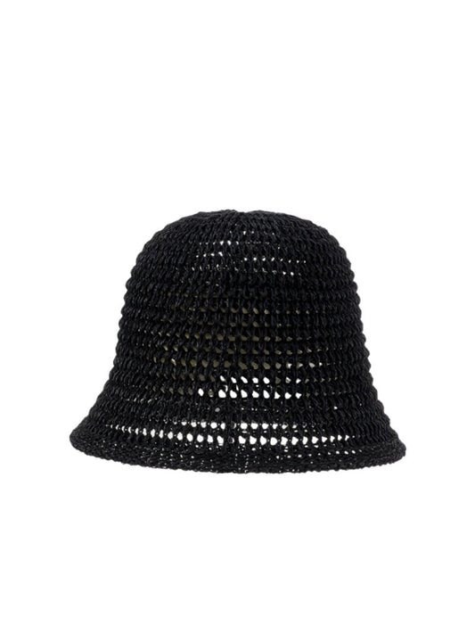 Side view of Haila open knit hat showing detailed knit pattern and texture