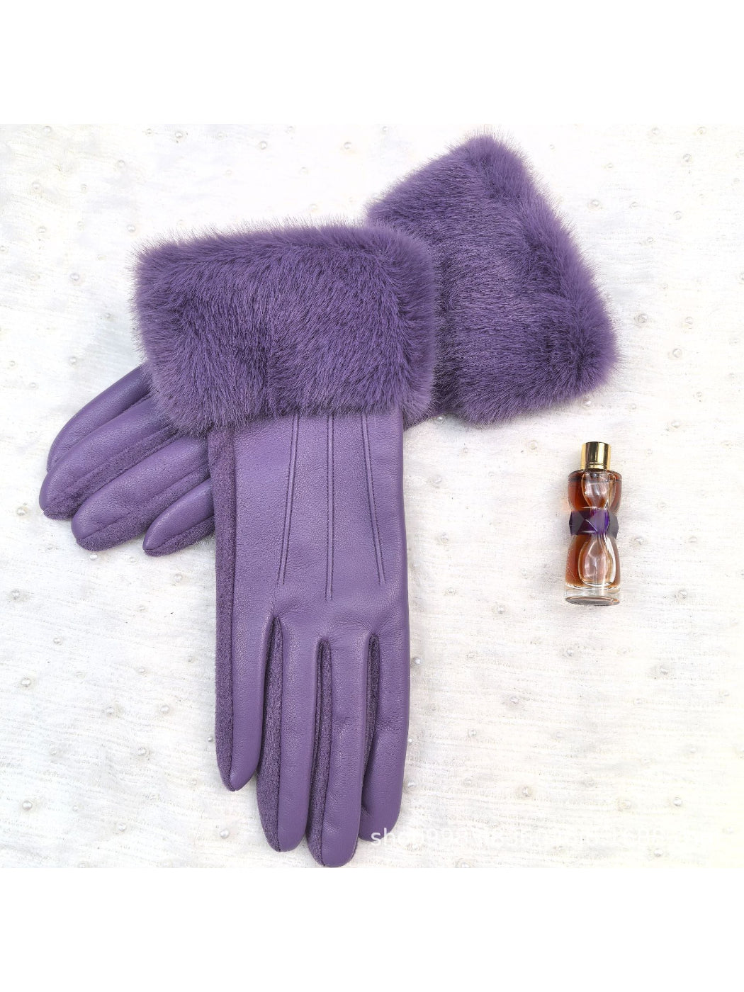 Gloving - Faux Fur Cuff Full Finger Winter Gloves