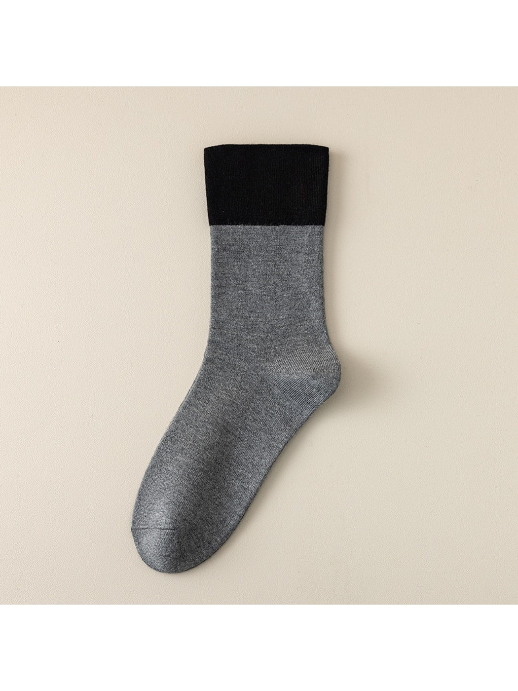 Rufia - Neutral Two-tone Color Block Crew Socks