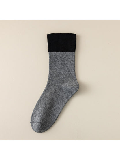 Rufia - Neutral Two-tone Color Block Crew Socks
