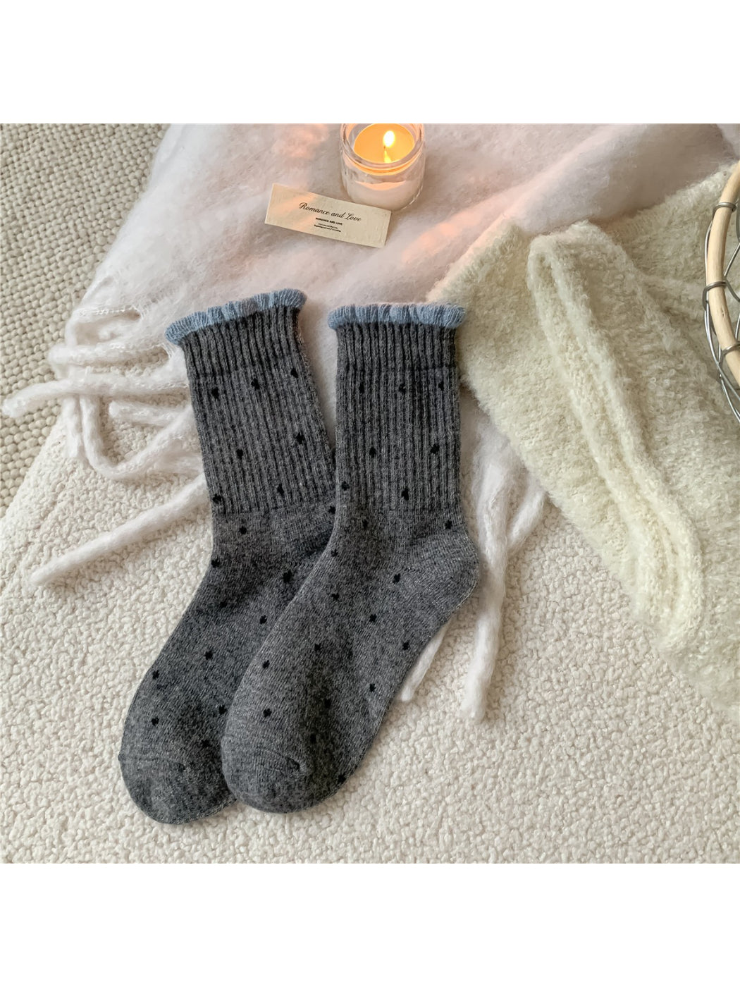 Rufia – Cozy Rolled Cuff Knit Socks