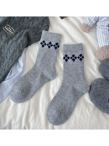 Rufia - Argyle Knit Crew Socks