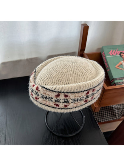 Haila - Brimless Round Crown Knitted Beret Hat