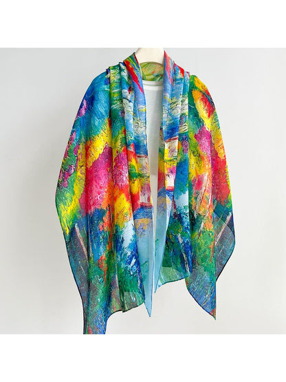 Scarvii - Vibrant Oil-Painting Style Abstract Scarf