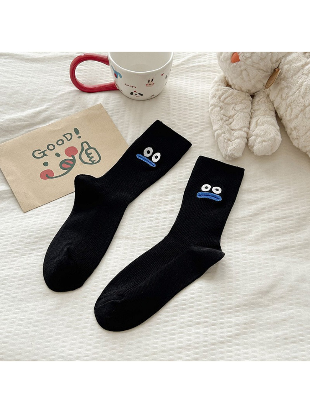 Rufia - Smiley Face Embroidered Crew Socks product image 5