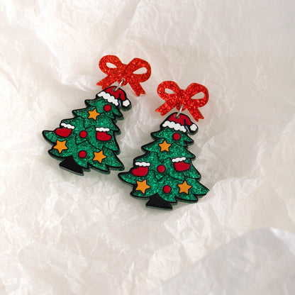 Earwish - Christmas Tree Tassel Earrings - Playful Sparkle