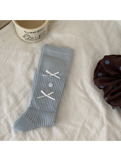 Rufia - Preppy Heart and Bow Crew Socks