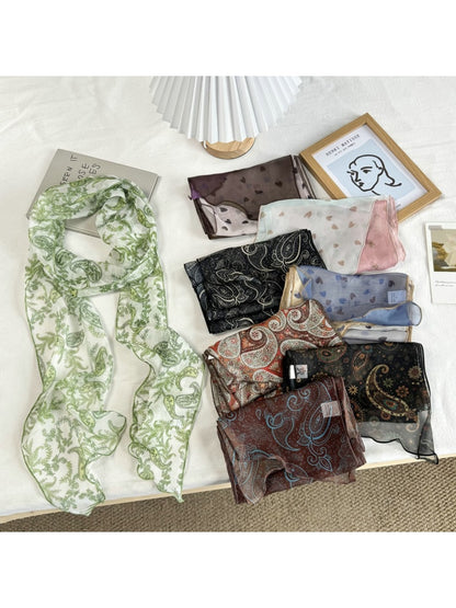 Scarvii - Gradient Color Long Narrow Fashion Scarf
