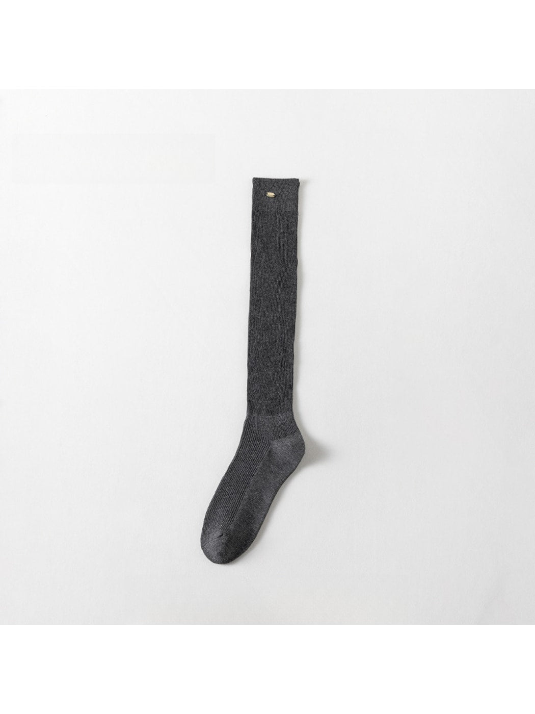 Rufia - Small Metal Plate Detail Solid Color Knee-high Socks
