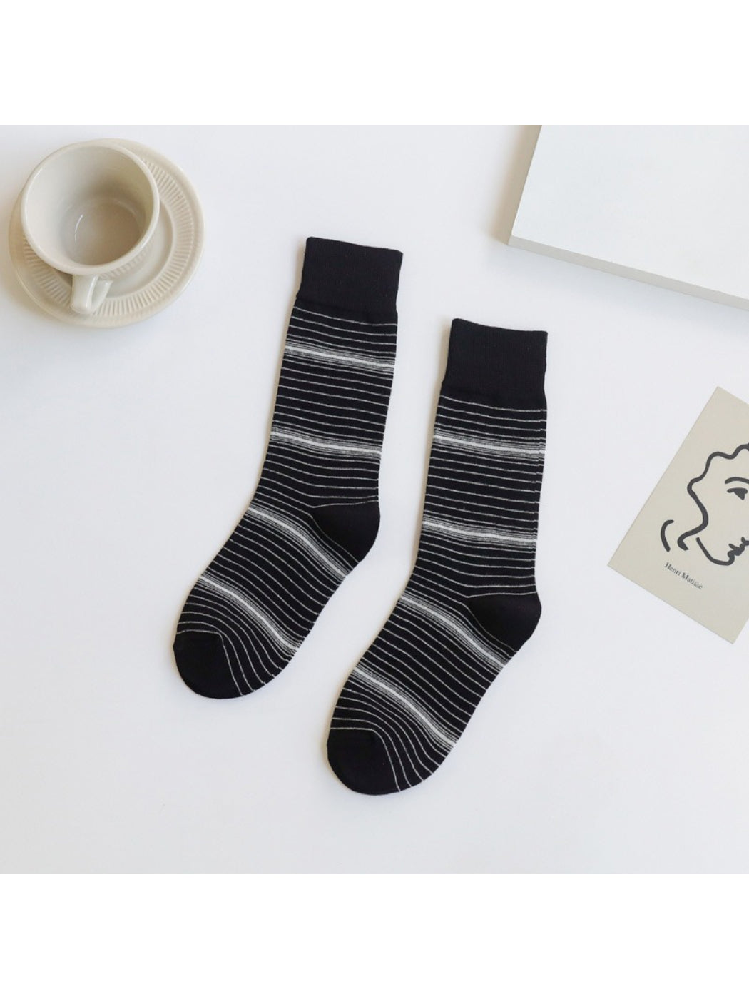 Rufia - Fine Stripe Knit Crew Socks