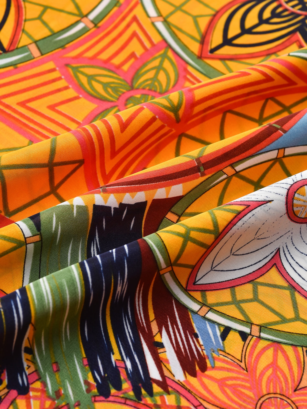 Scarvii – Abstract Bloom and Stripe Print Long Scarf