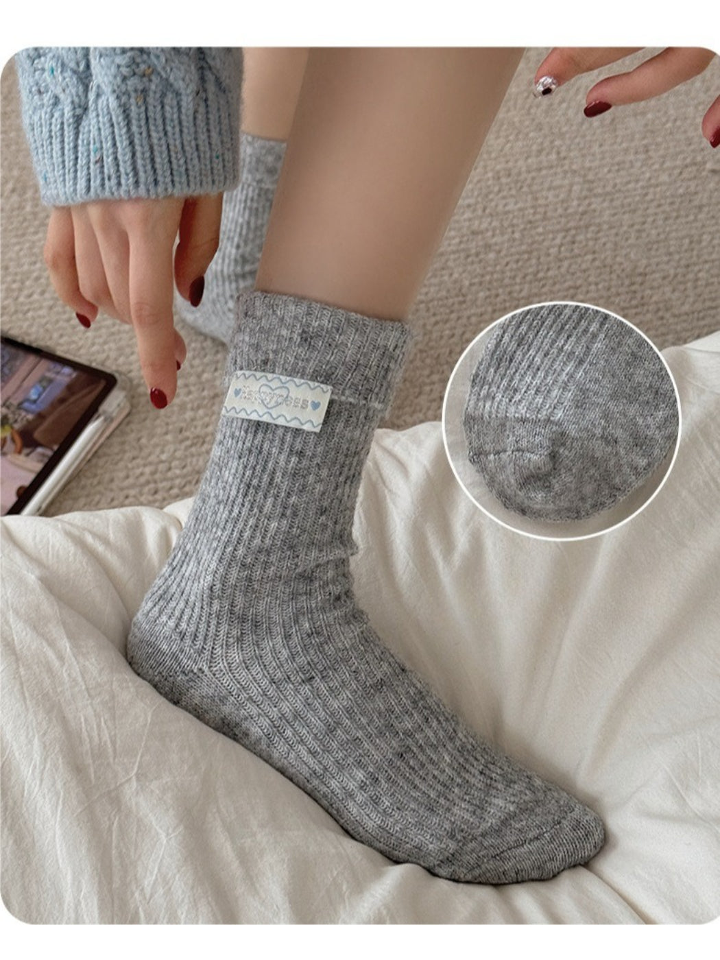 Rufia - Ribbed Knit Crew Socks