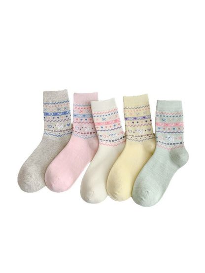 Rufia - Pastel Nordic Pattern Crew Socks product image 2