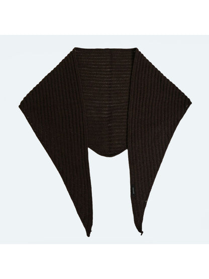 Scarvii - Solid Ribbed Knit Triangle Scarf