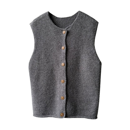 Crosa - Loose and Simple Classic Knit Vest for Women