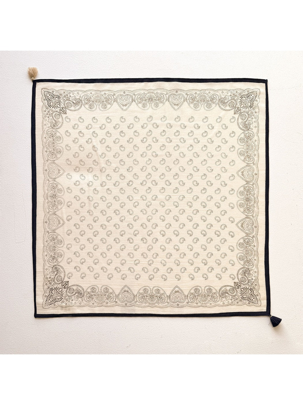Scarvii - Classic Paisley Border Printed Square Scarf