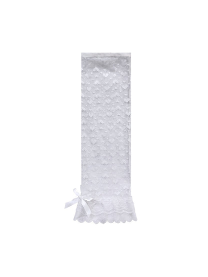 Cozyra - Heart Pattern Sheer Lace Leg Warmers