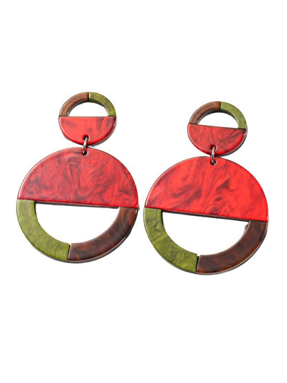 Earwish - Geometric Acrylic Color-Block Earrings – Bold & Modern