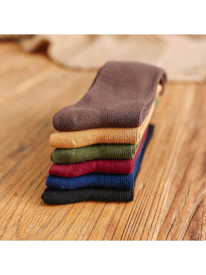 Rufia - Solid Color Mid-Calf Socks for Women