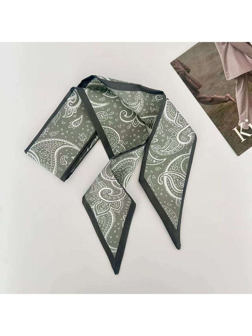 Scarvii Paisley Tie-Style Skinny Scarf
