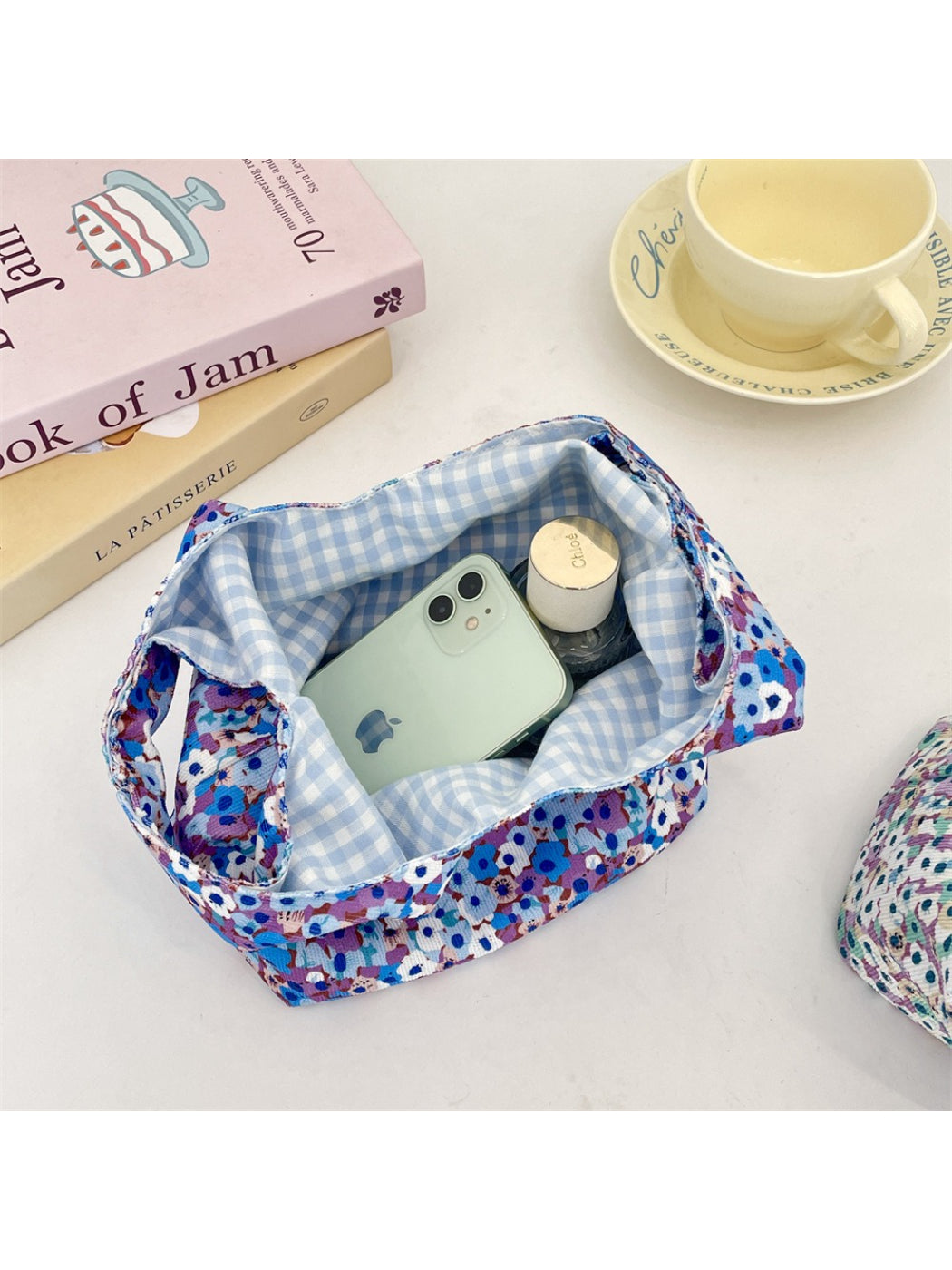 Cosbai - Floral Print Soft Mini Tote Bag