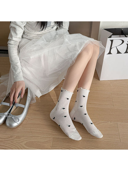 Rufia - Heart Mesh Ruffle Crew Socks product image 3