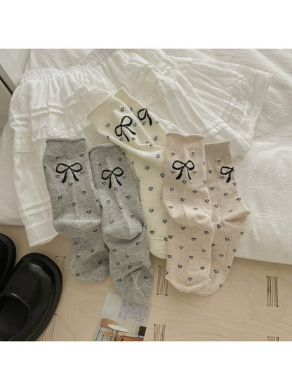 Rufia - Bow Dot Pattern Crew Socks